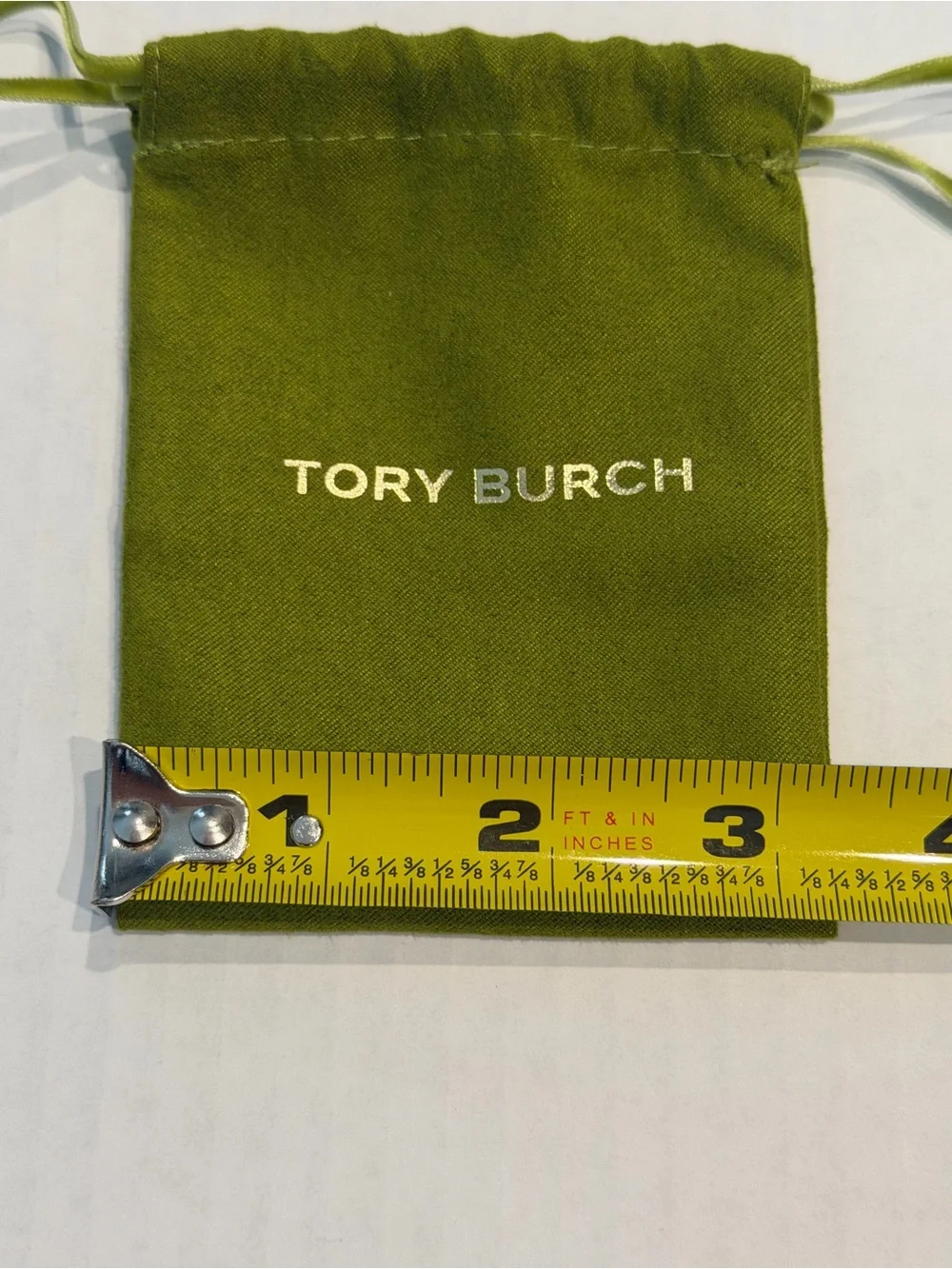 Tory Burch Green Jewlery Drawstring Protective Dust Bag 3.5x4.5